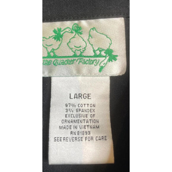 Quacker Factory Butterflies Embellished Stretch Black Jean Denim Jacket Coat L - Picture 4 of 5